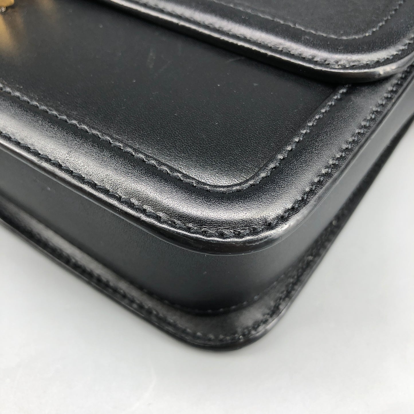 Saint Laurent Box Calfskin Solferino Satchel Bag Black