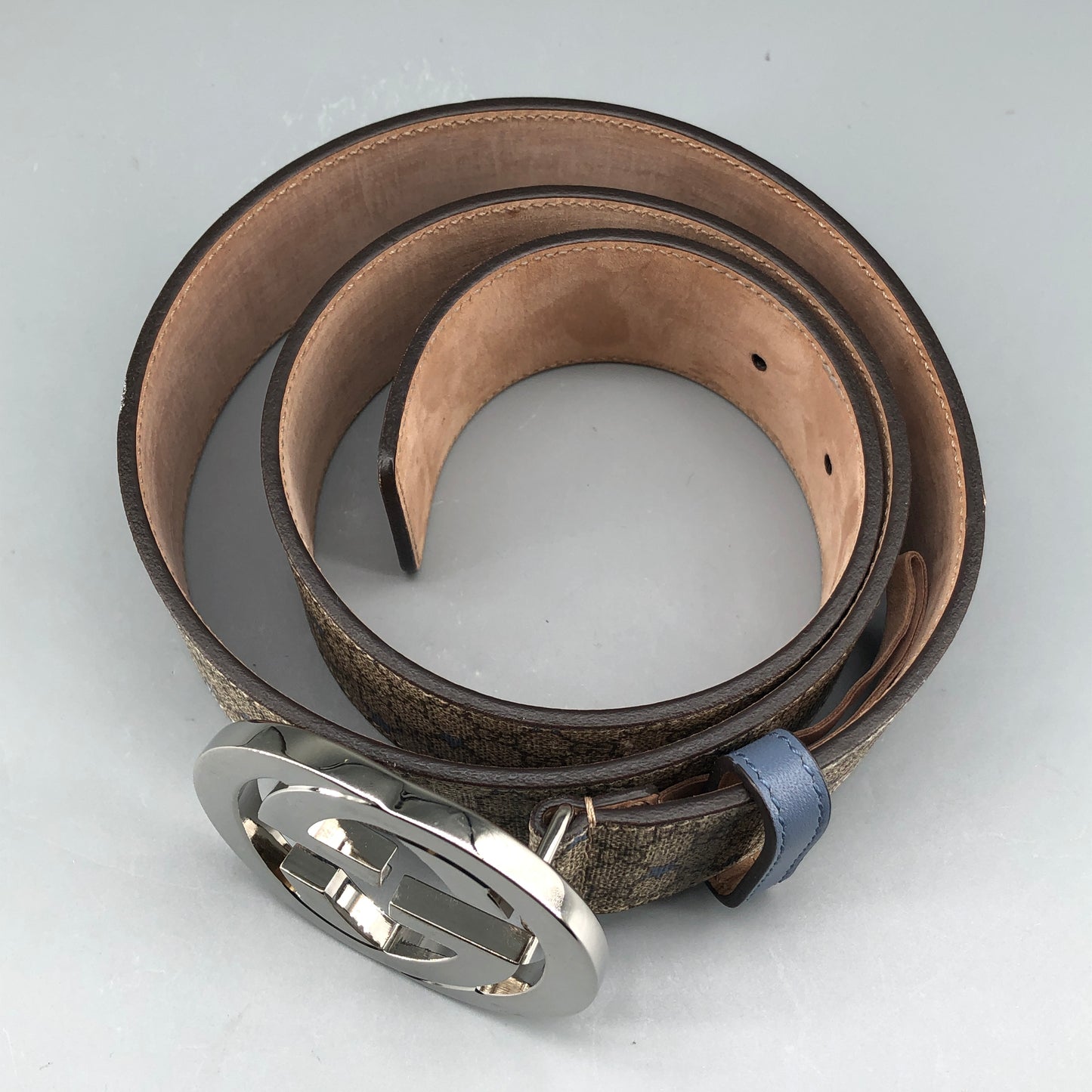 Gucci Beige GG Supreme Star canvas Interlocking Belt 85cm