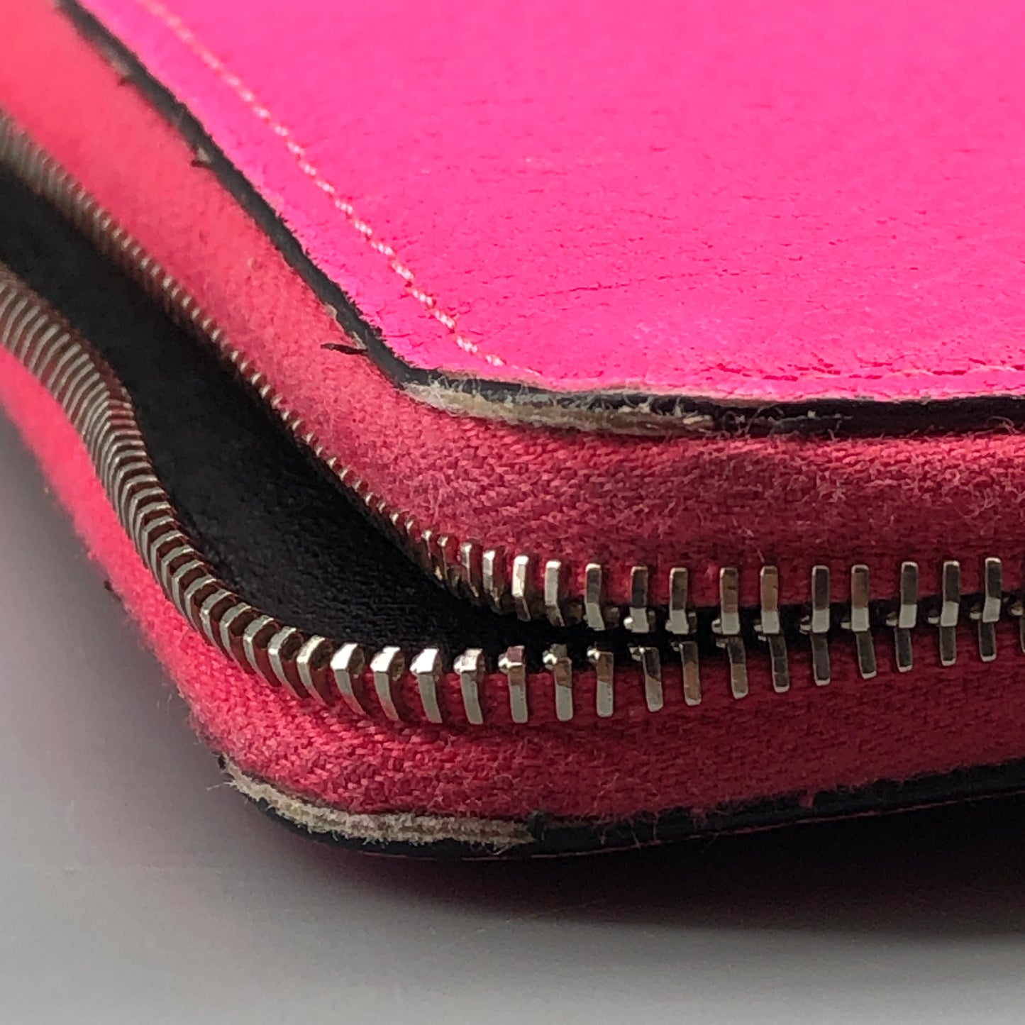 Celine Hot Pink Grained Leather Zip-Around Long Wallet