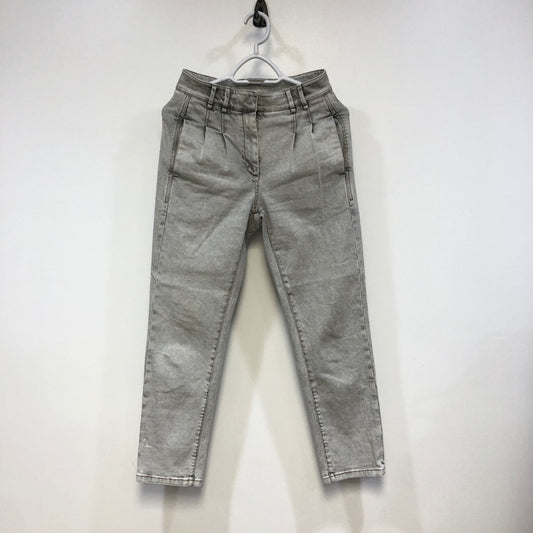 Brunello Cucinelli Grey Striped Denim Trousers US2