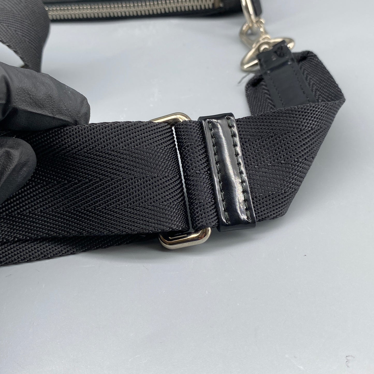 Prada Black Nylon Triangle Logo Crossbody Bag