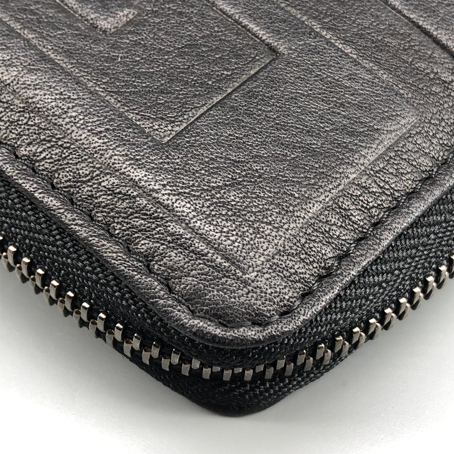 Givenchy 4G Embossed Black Leather Zip Around Long Wallet