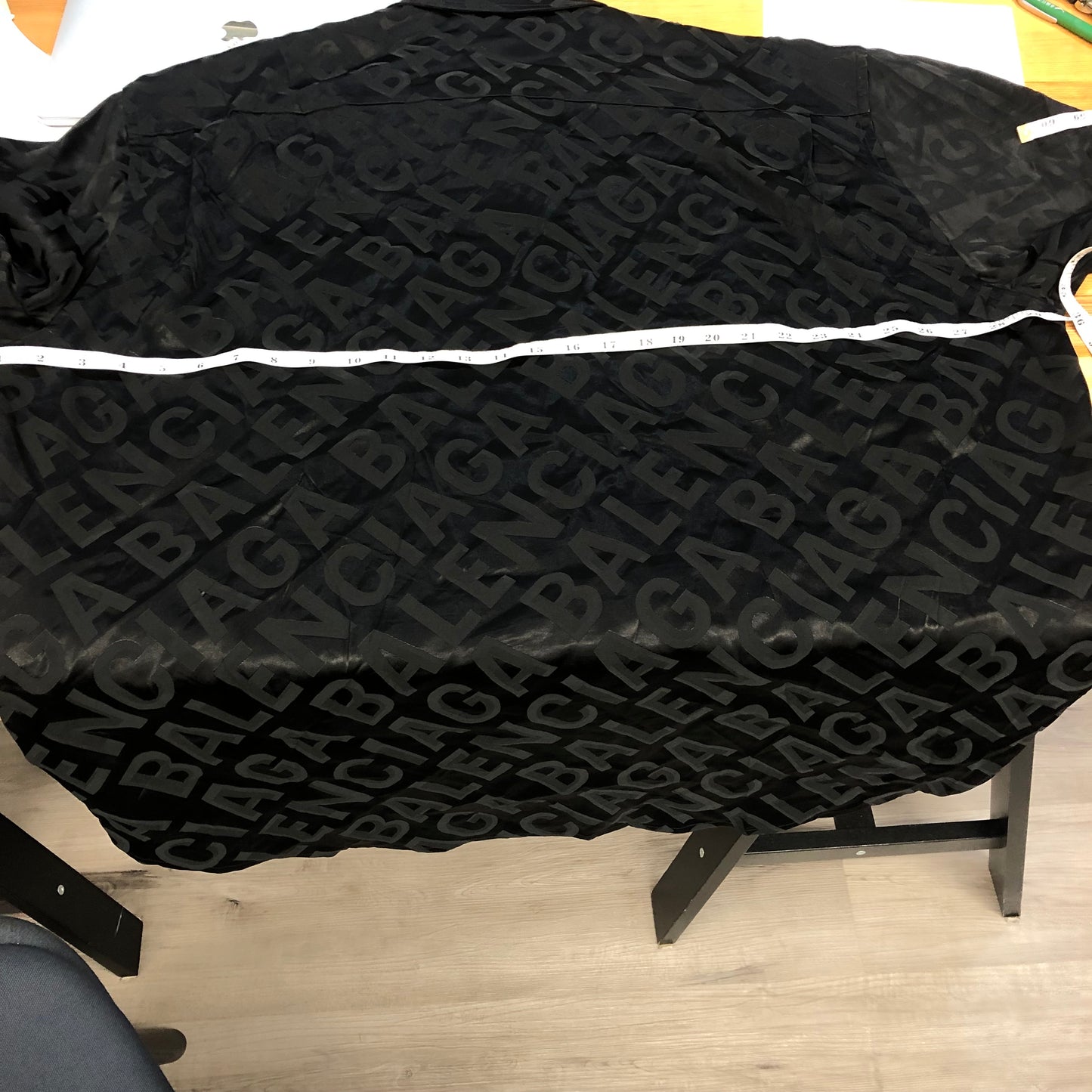 Balenciaga Logo Pattern Shirt Size 40 Black