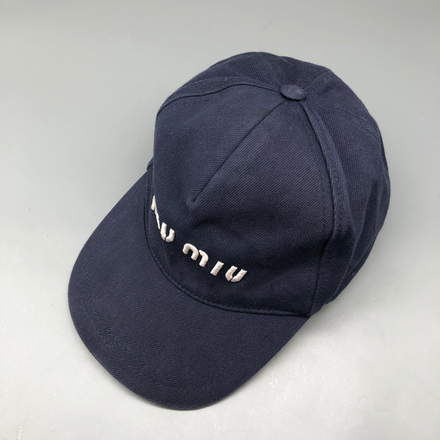 Miu Miu Navy Logo Baseball Cap 58cm