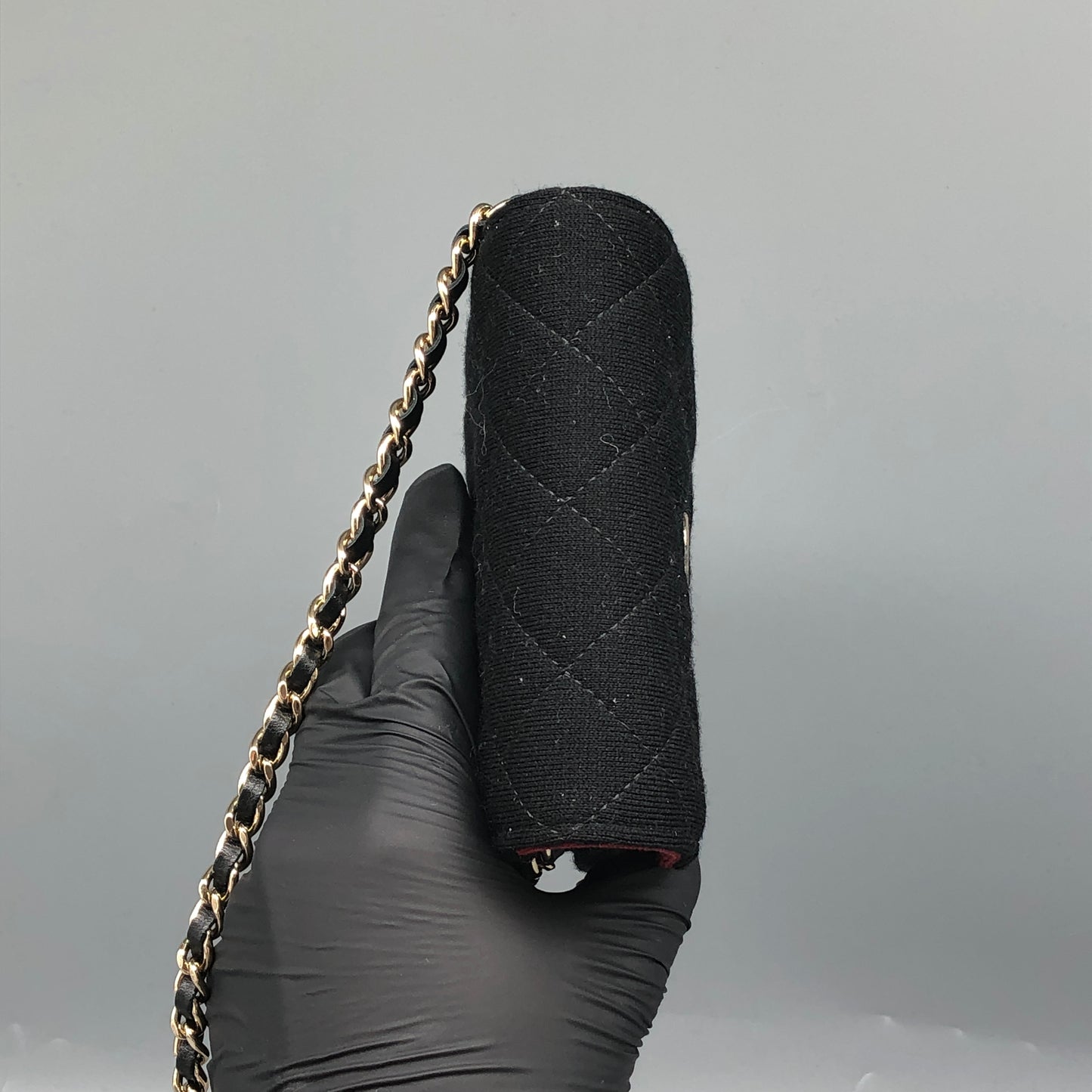 Chanel Black Quilted Fabric Mini Chain Crossbody Bag