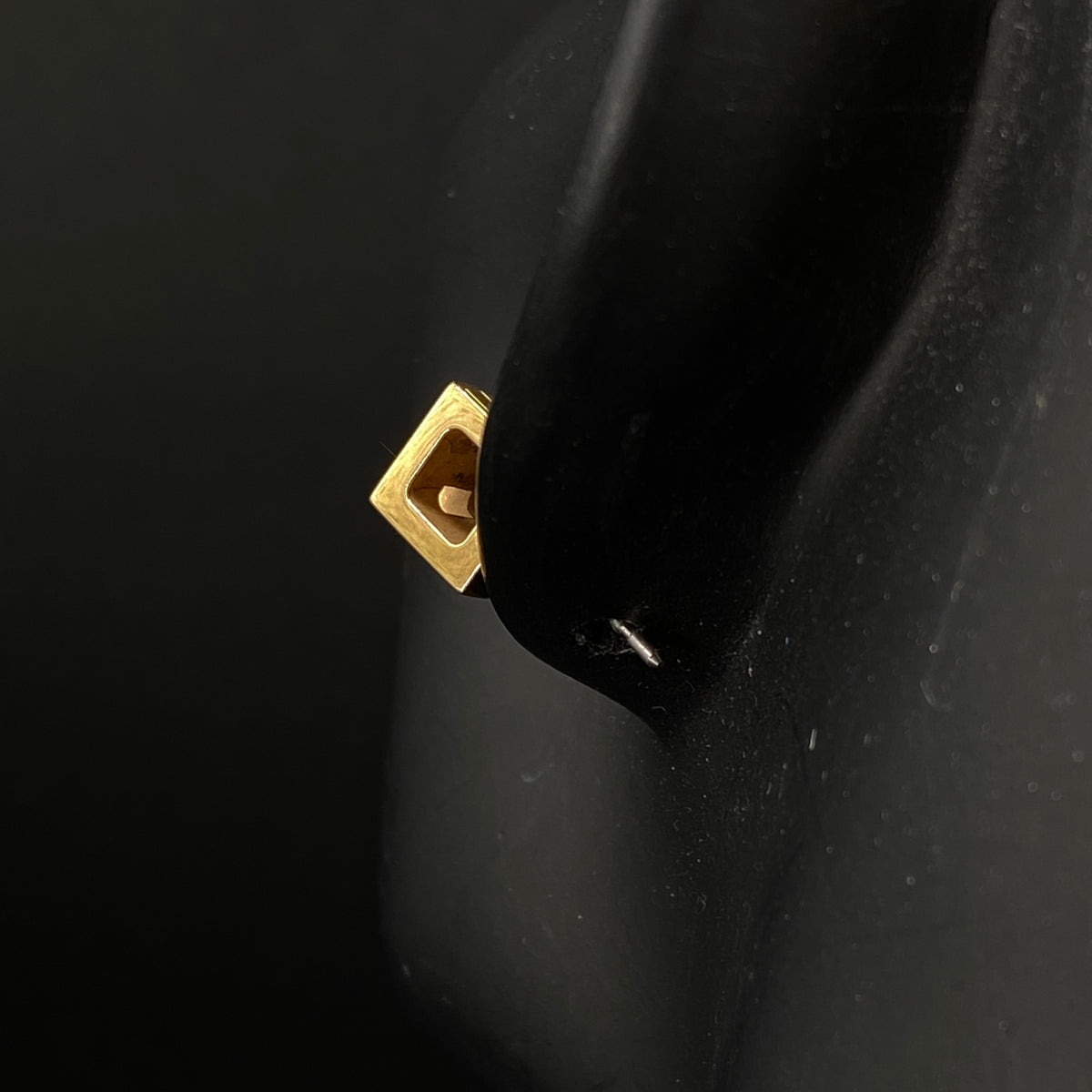 Hermes Gold & Cream H Logo Stud Earrings