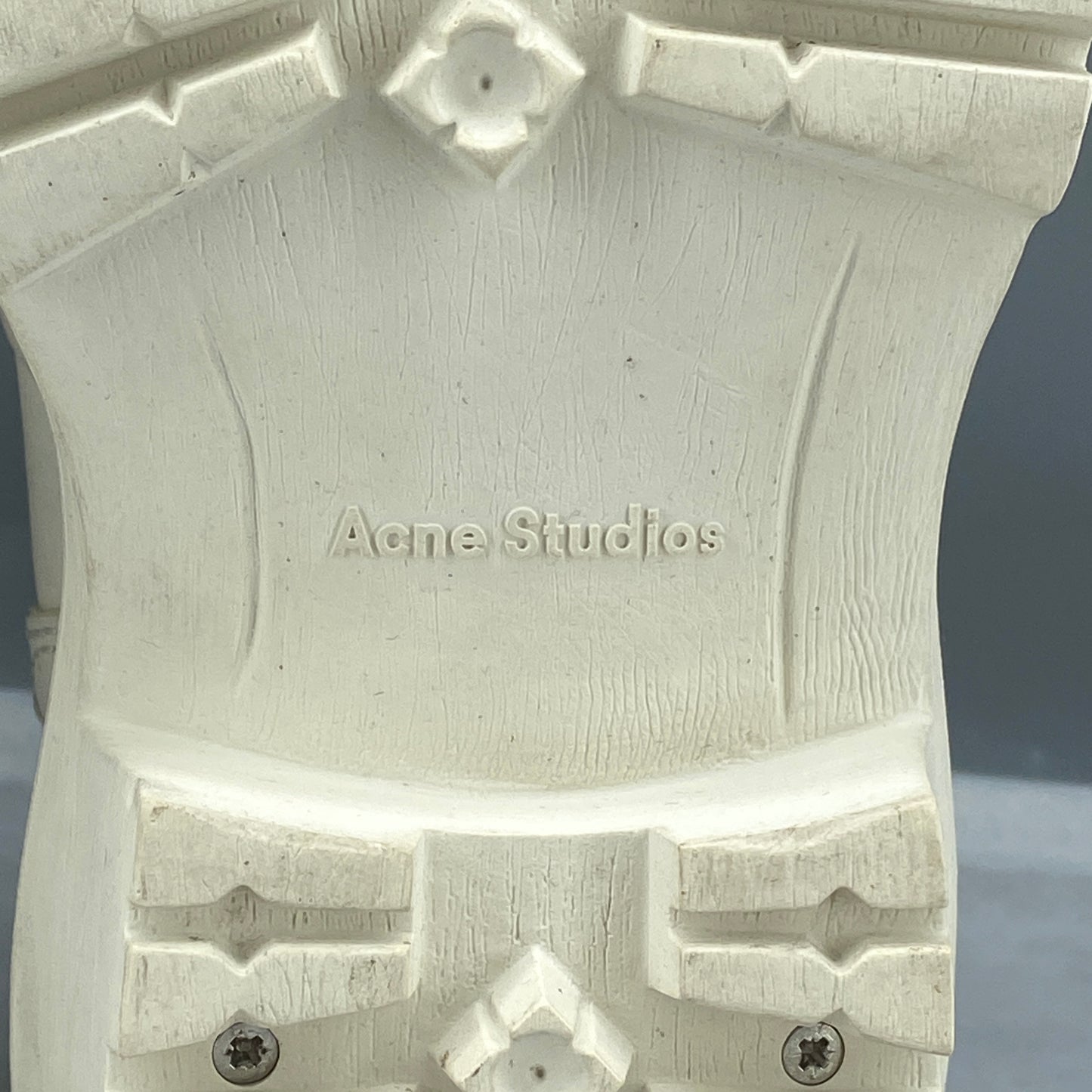 Acne Studios Women’s White Leather Platform Ankle Boots Shoes