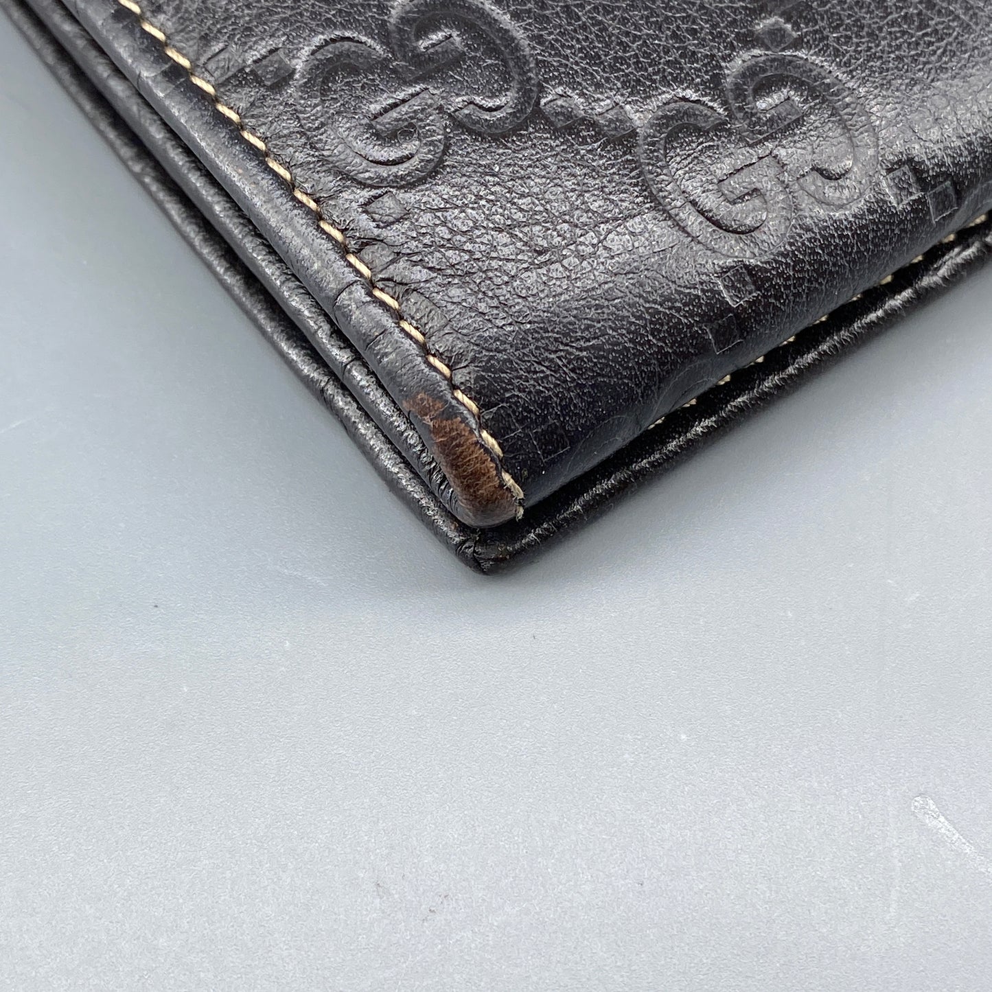 Gucci GG Embossed Deep Brown Leather Long Wallet