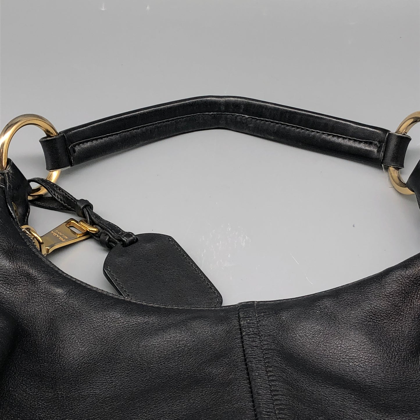Prada Black Leather Hobo Bag