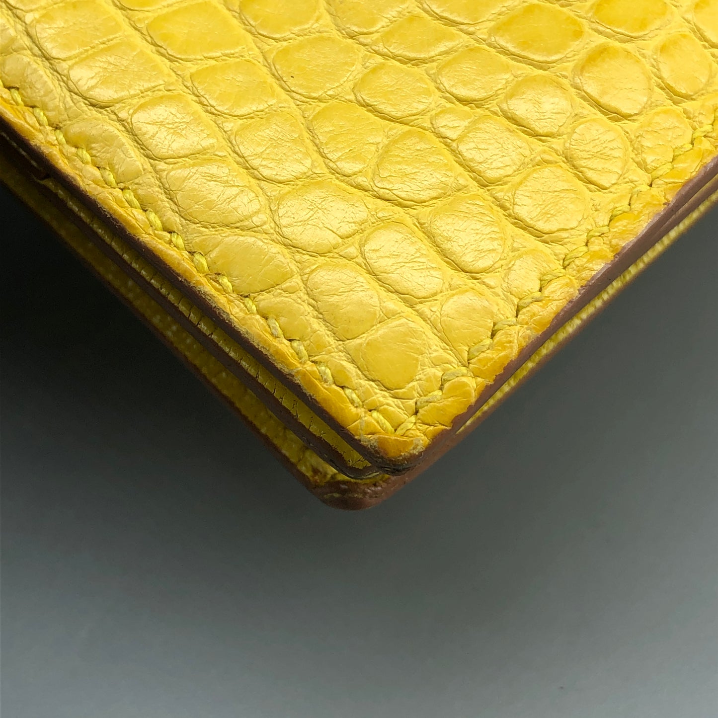 Hermes 2011 Bearn Alligator Long Wallet Yellow