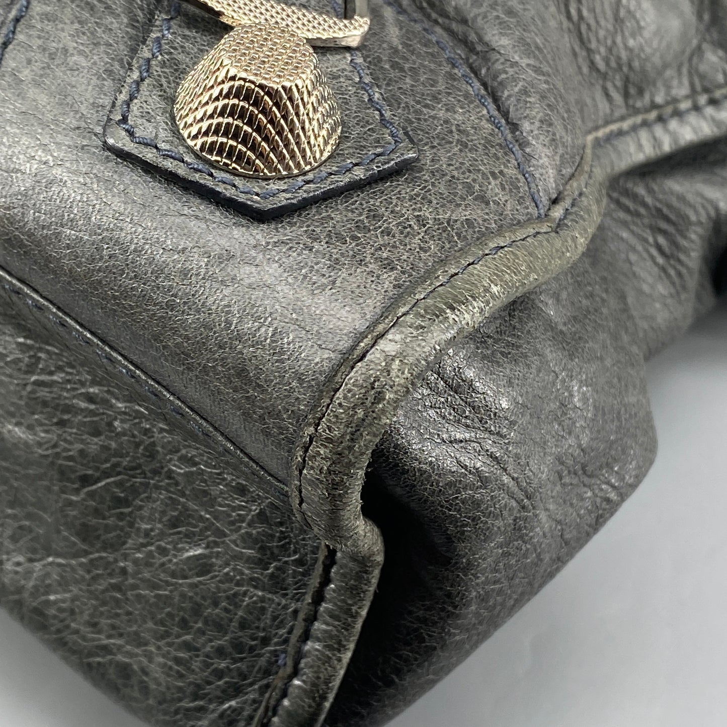 Balenciaga Grey Classic City Handbag Silver‑Tone Metal Hardware