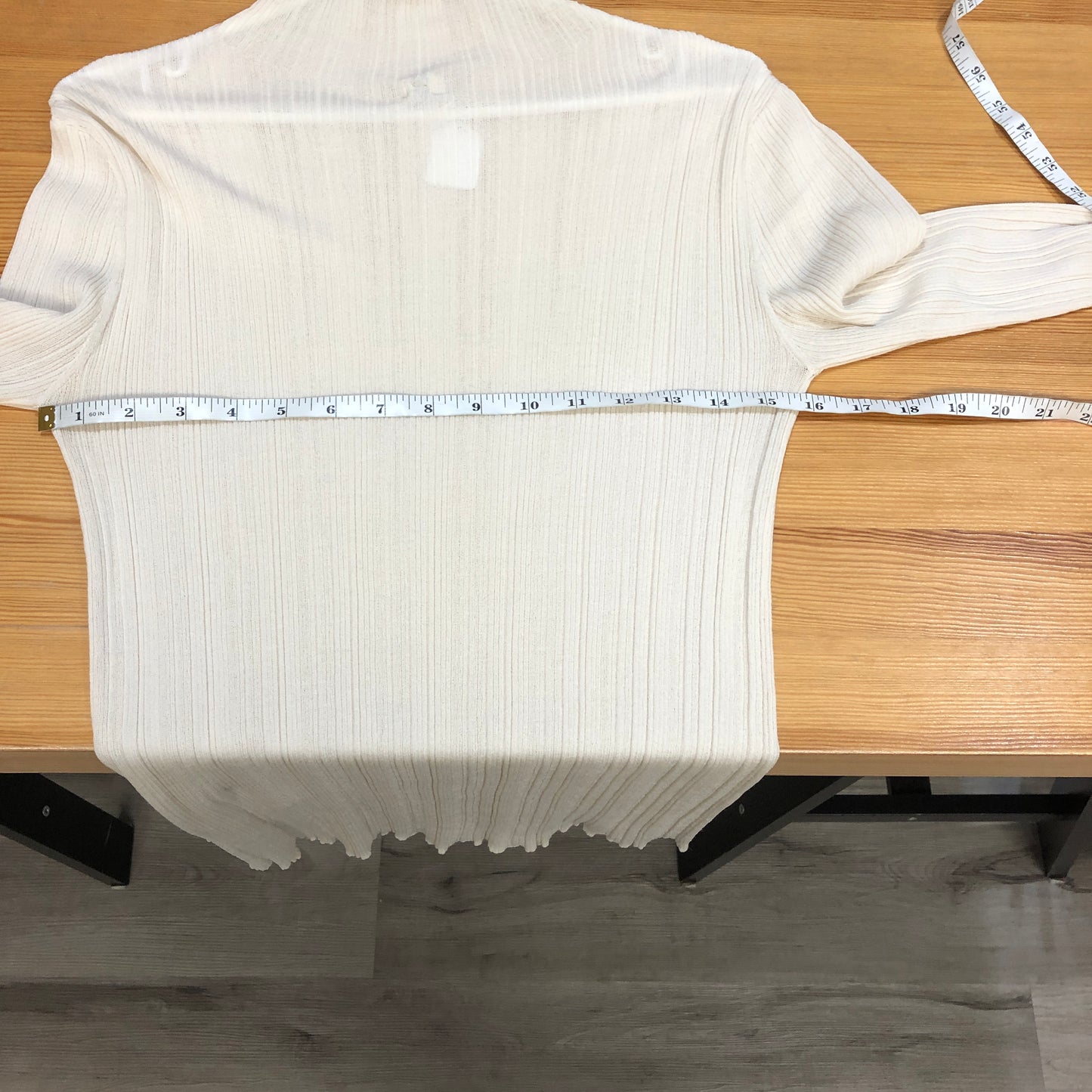Toteme Ribbed Mock Neck Knit Top Size L Cream
