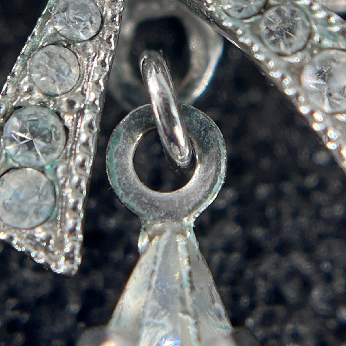 Christian Dior Silver Tone Crystal Hoop Earrings