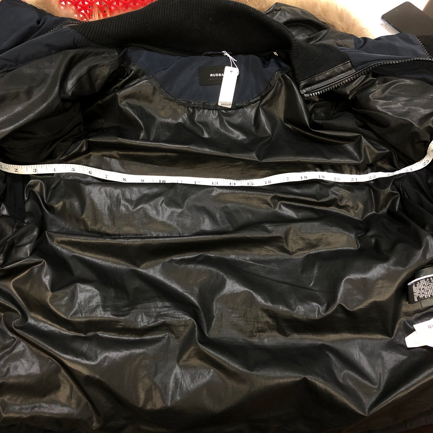 Rudsak Fur-Trimmed Down Jacket Size M Black