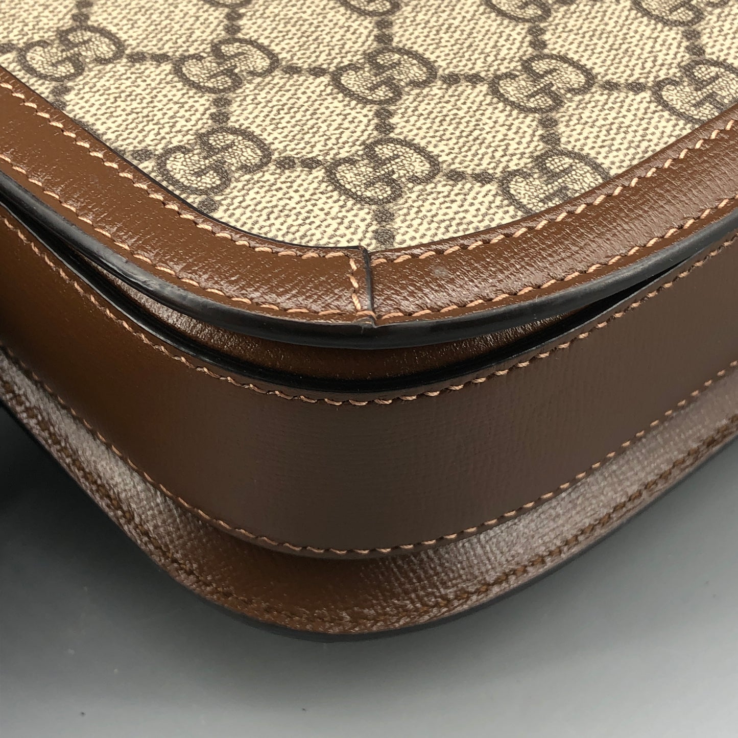 Gucci 1955 Horsebit GG Canvas Crossbody Bag Beige Caramel