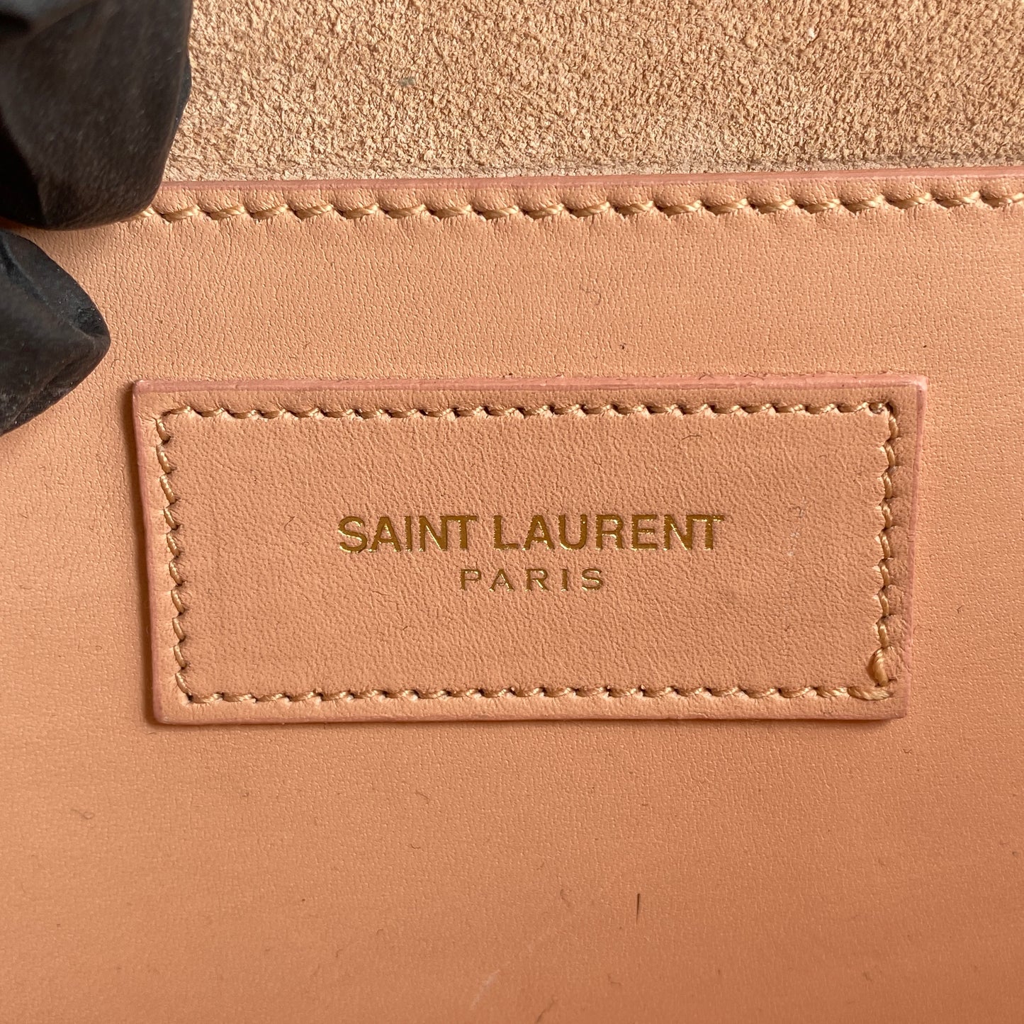 Saint Laurent Nude Smooth Leather YSL Logo Clutch Bag