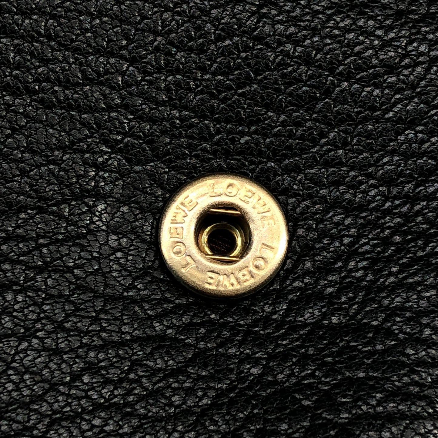 Loewe Classic Logo Black Grained Leather Long Wallet