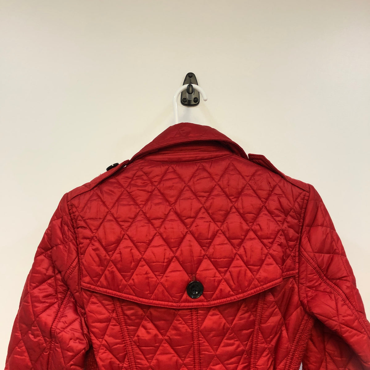 Burberry Red Quilted Trench Coat Size XS