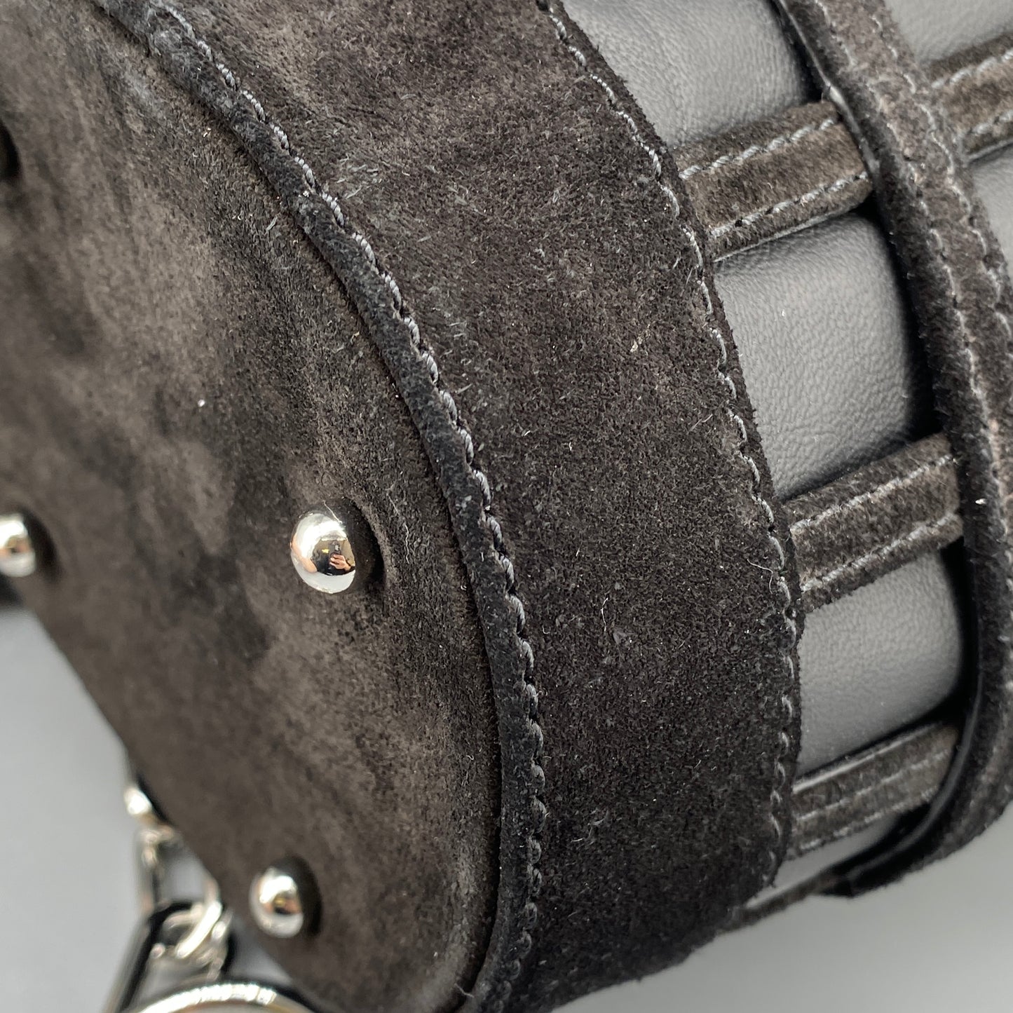 Alexander Wang Black Grid Mini Bucket Bag