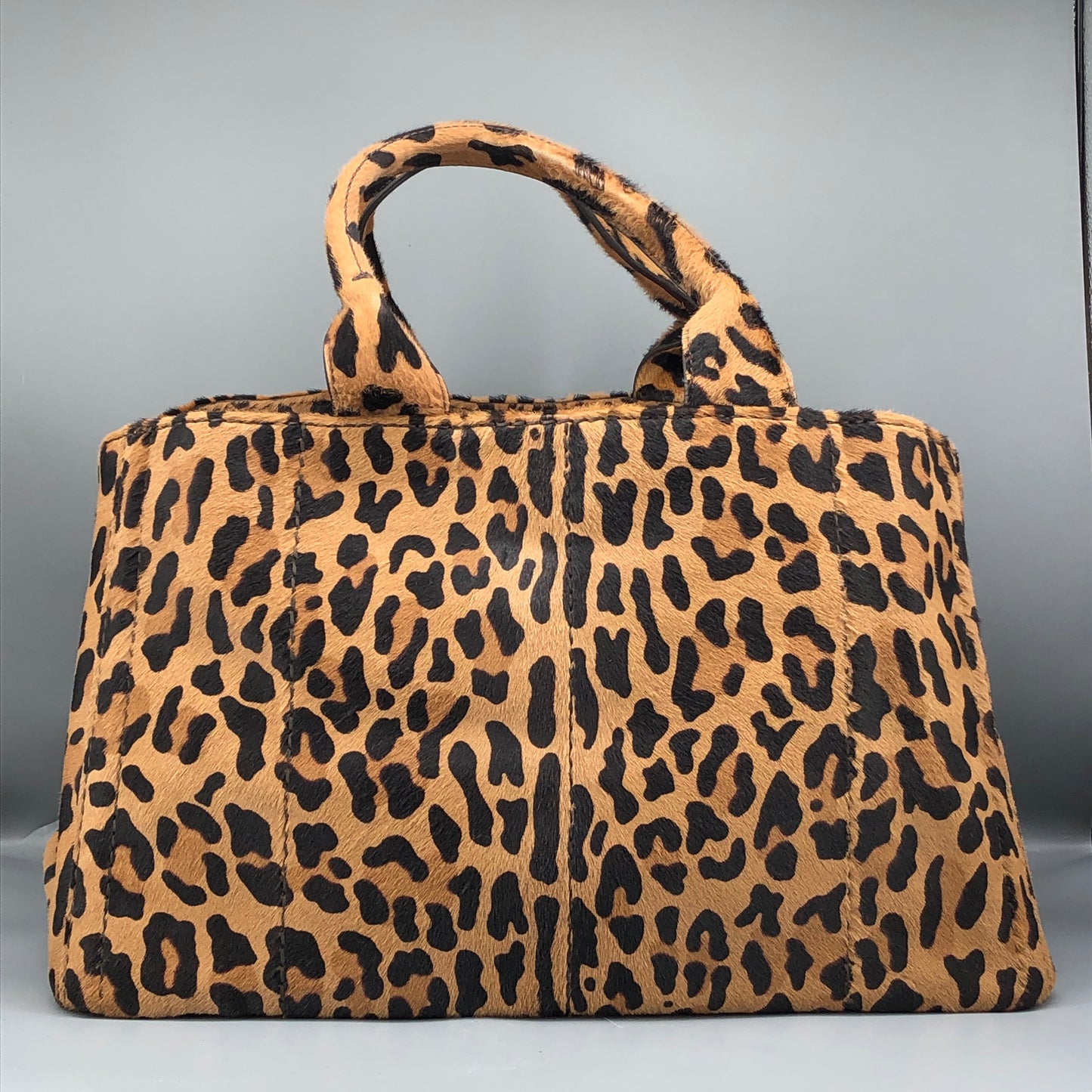 Prada Cavallino Calf Hair Tote Bag Leopard Print