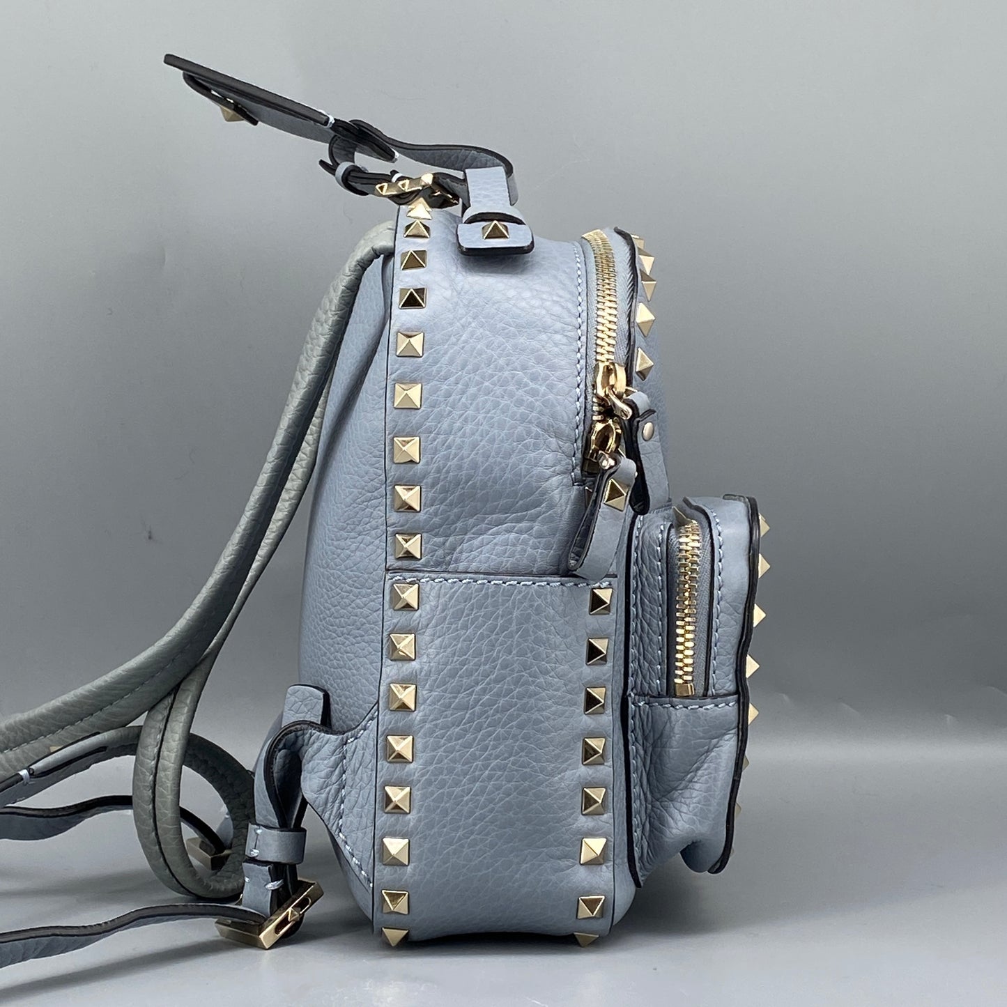 Valentino Slate Blue Rockstud Backpack