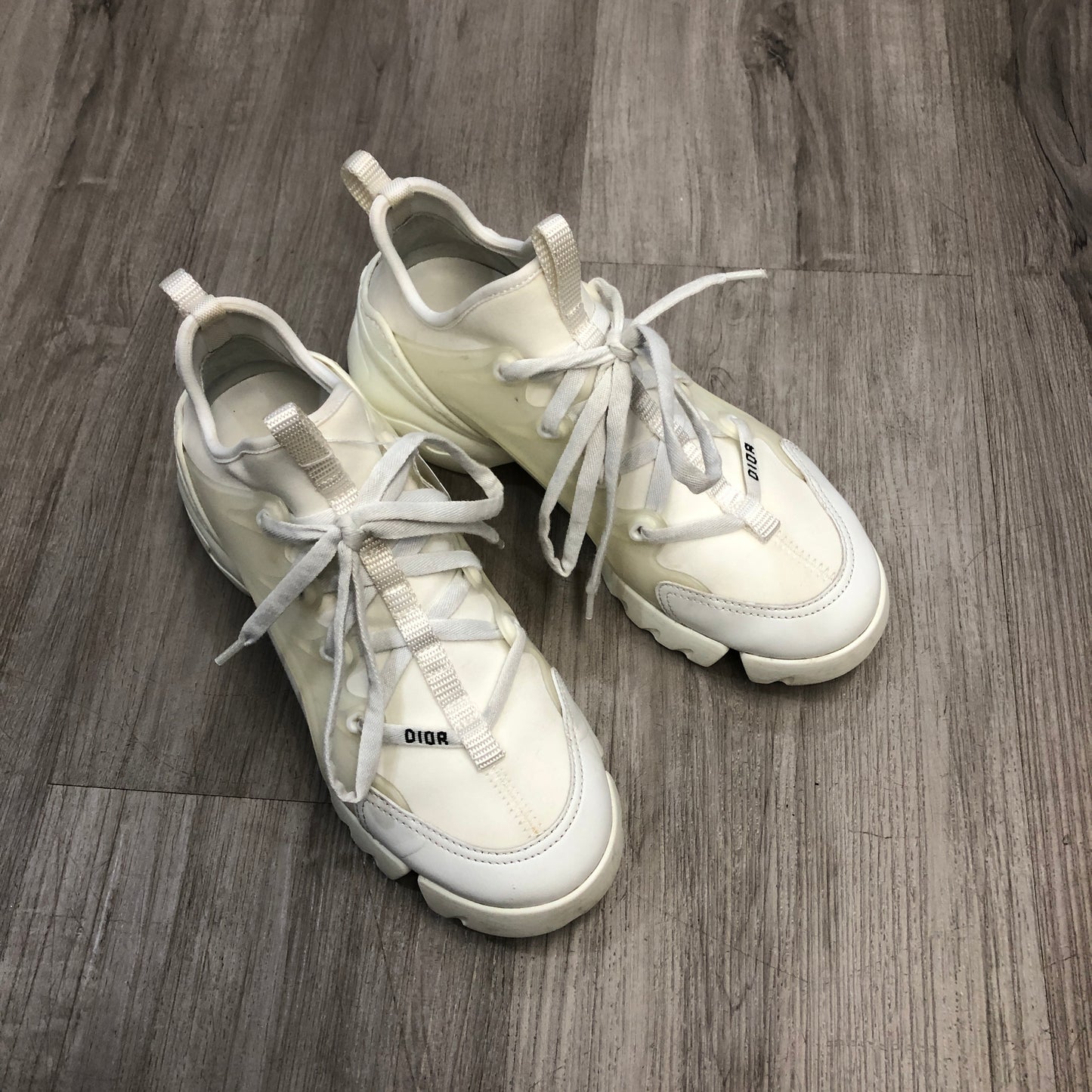 Christian Dior Women's D-Connect Technical Fabric Low Top Sneaker Shoes 35 White