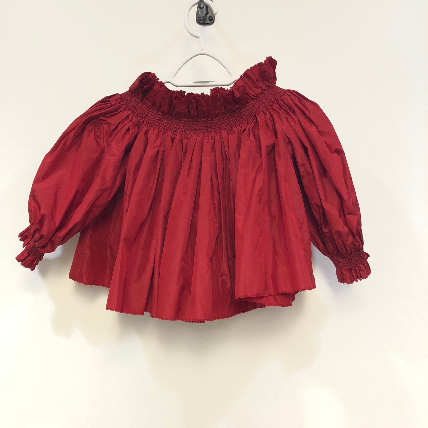 Christian Dior Red Off Shoulder Long Sleeve Blouse US 4