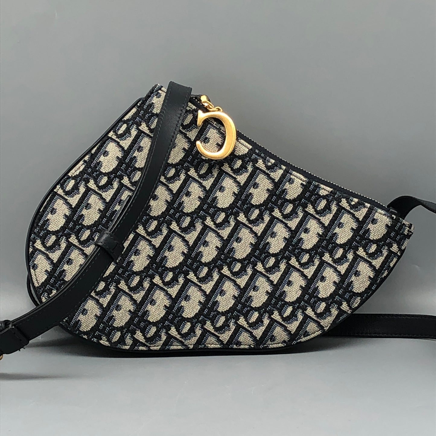 Christian Dior Mini Saddle Bag with Strap Oblique Canvas