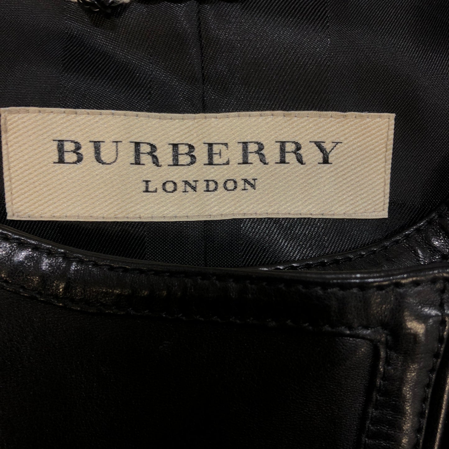 Burberry Smooth Lambskin Zip Biker Jacket Black Size US 6, P2P 20 Inches