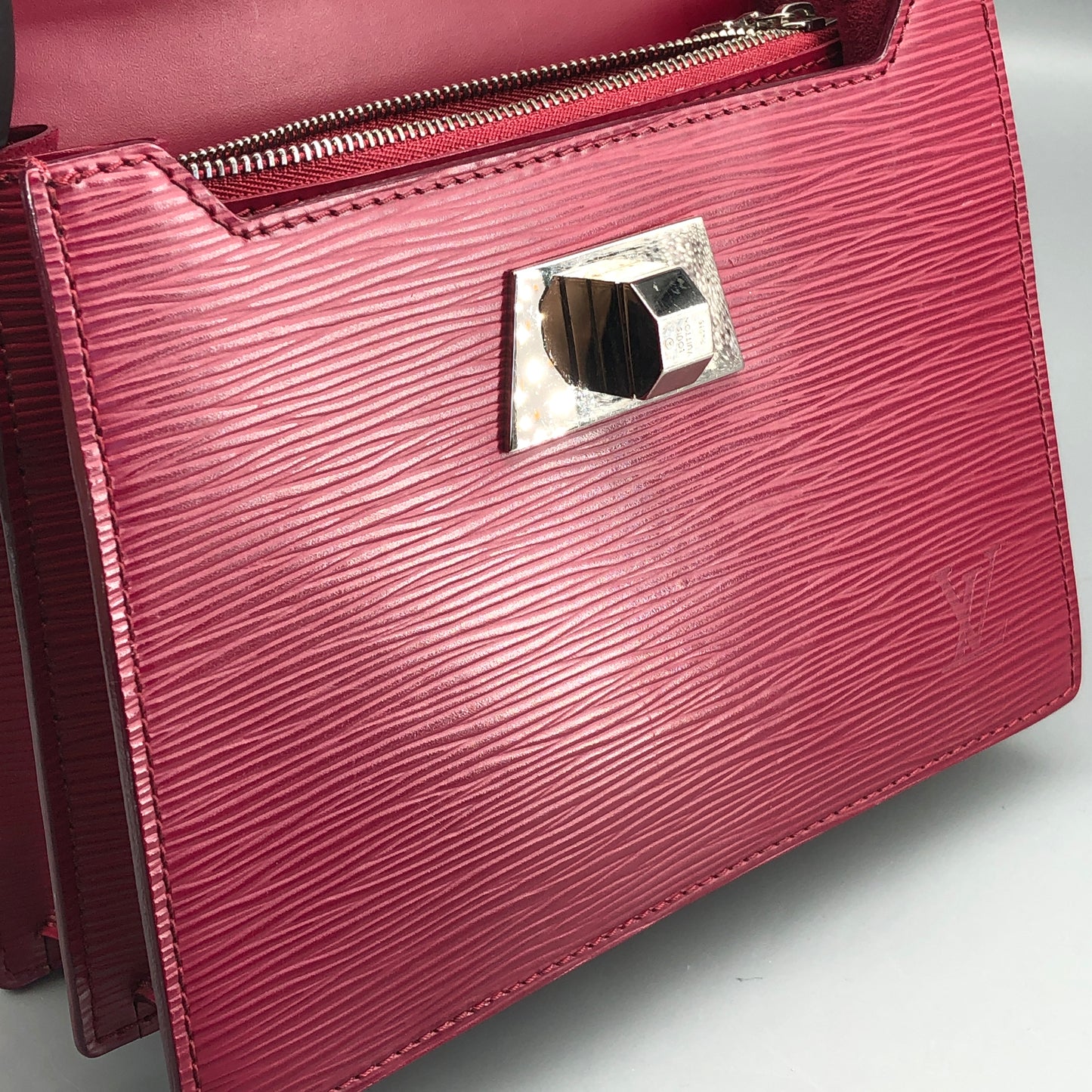 Louis Vuitton Red Epi Sevigne Top Handle Bag