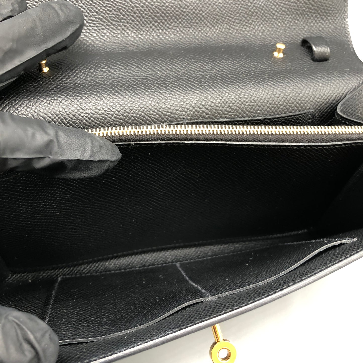Hermes Kelly To Go Epsom 2022 Black and Gold hardware