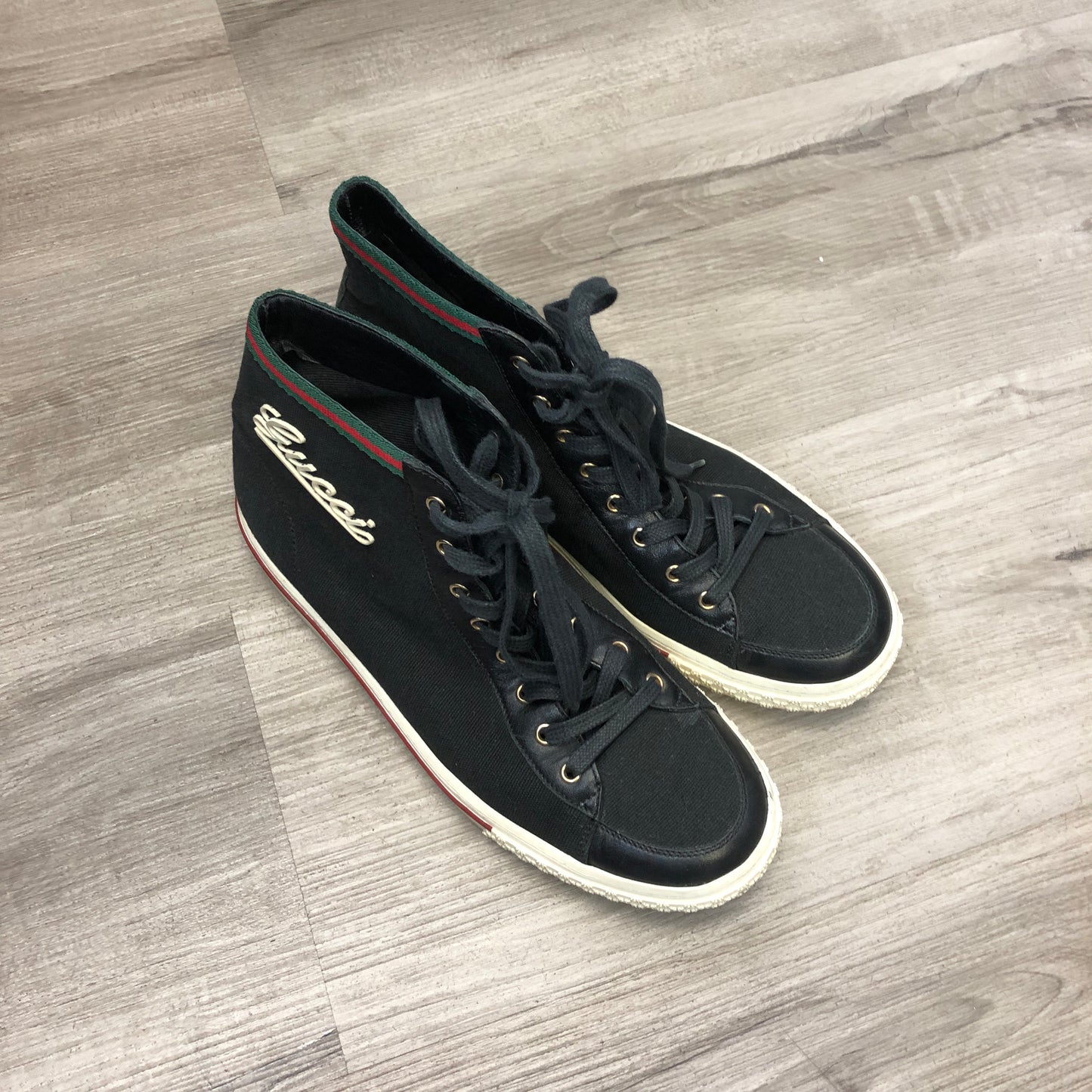 Gucci Women's Canvas High Top Sneakers 36 Black/White