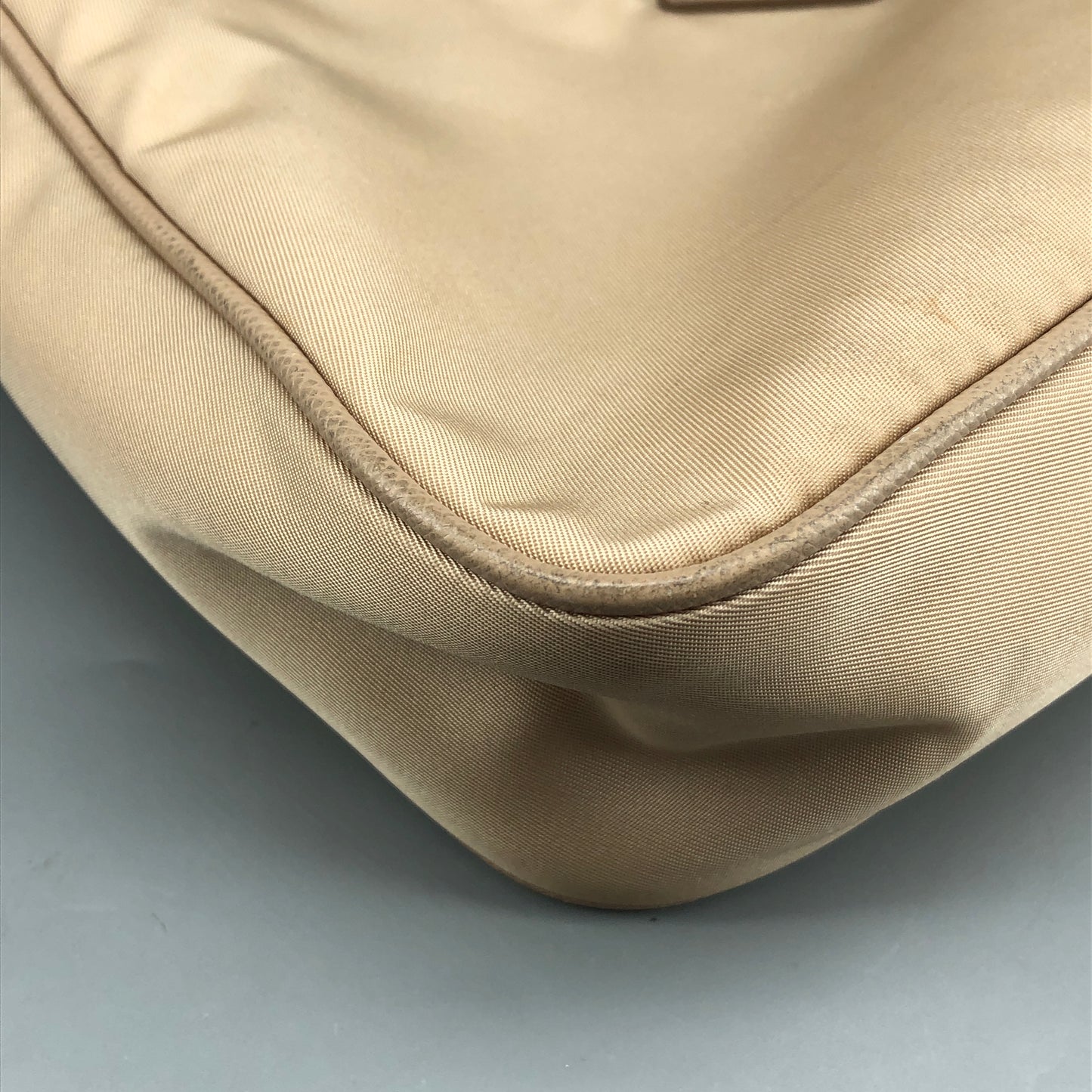 Prada Re-Nylon Classic Hobo Shoulder Bag Beige