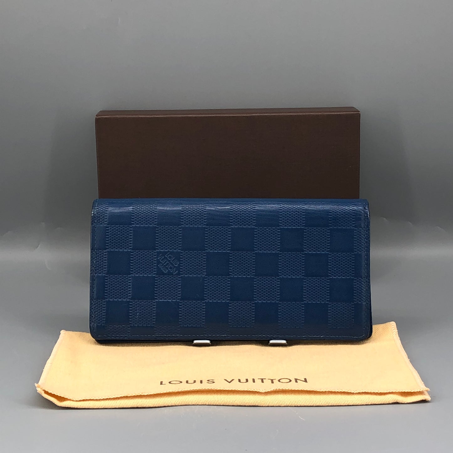 Louis Vuitton Blue Damier Infini Leather Long Wallet