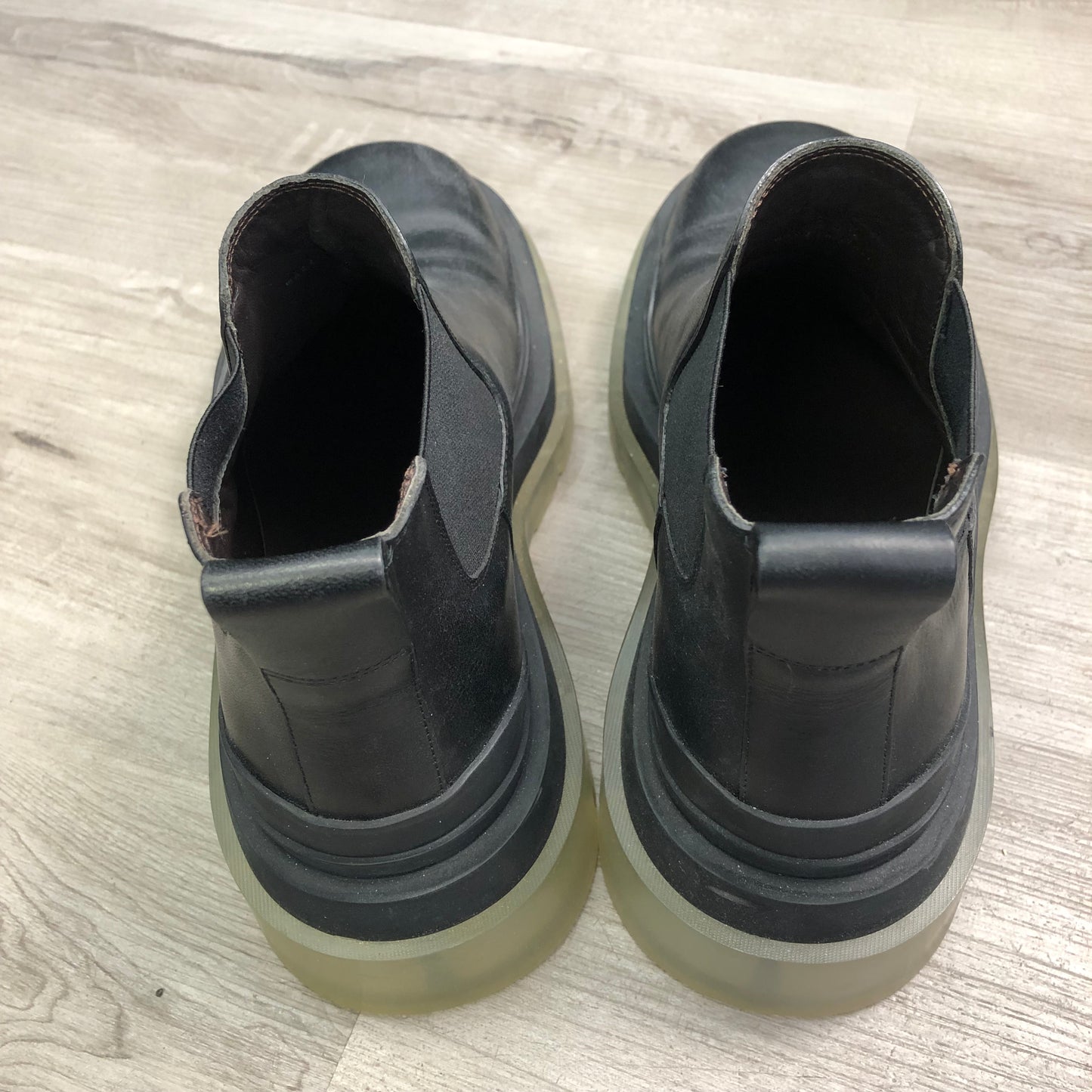 Bottega Veneta Black Leather Chelsea Boots Women's Shoes Size 36.5