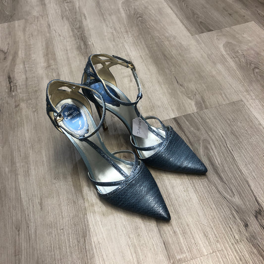 Rene Caovilla Crystal-Embellished Pointed Toe Heels 39.5 Blue