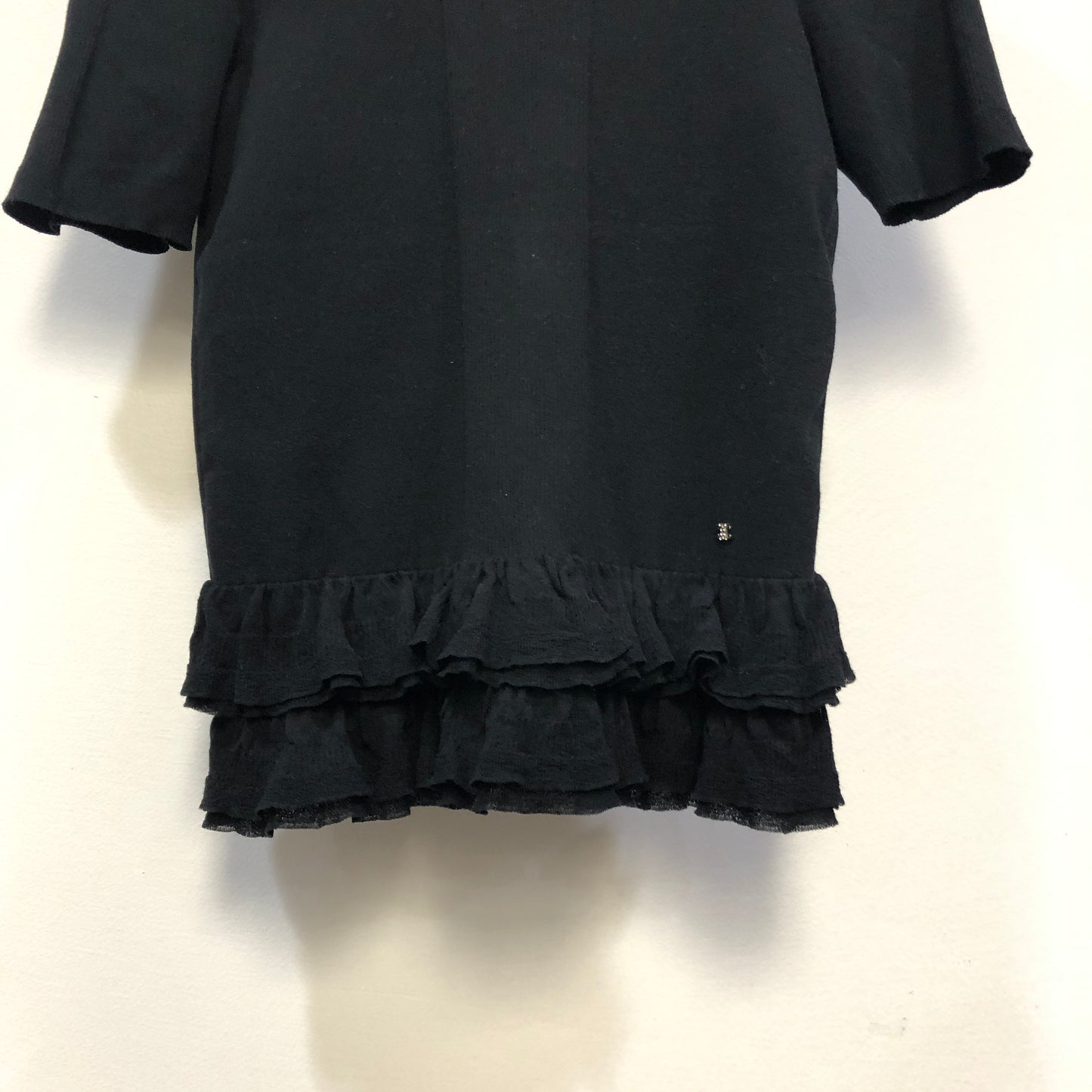 Chanel Black Knit Short Sleeve Top Size 36