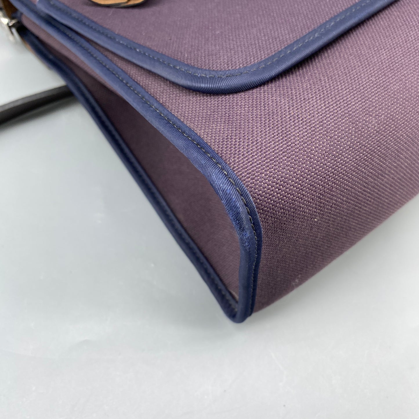 Hermes Herbag 31 Deep Grape Canvas Leather Shoulder Bag