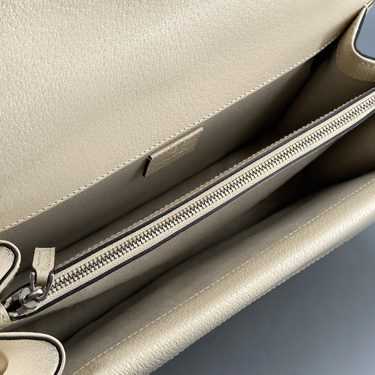 Gucci Medium Dionysus Shoulder Bag Cream Leather