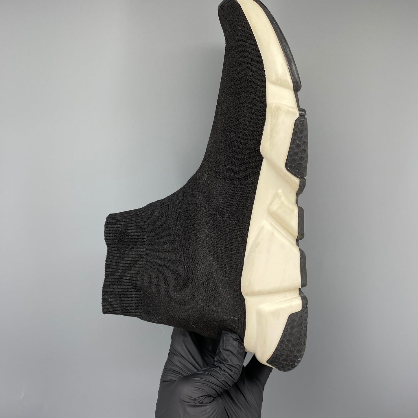 Balenciaga Women's Black Stretch Knit Speed Slip-On Sock Sneakers Size 38