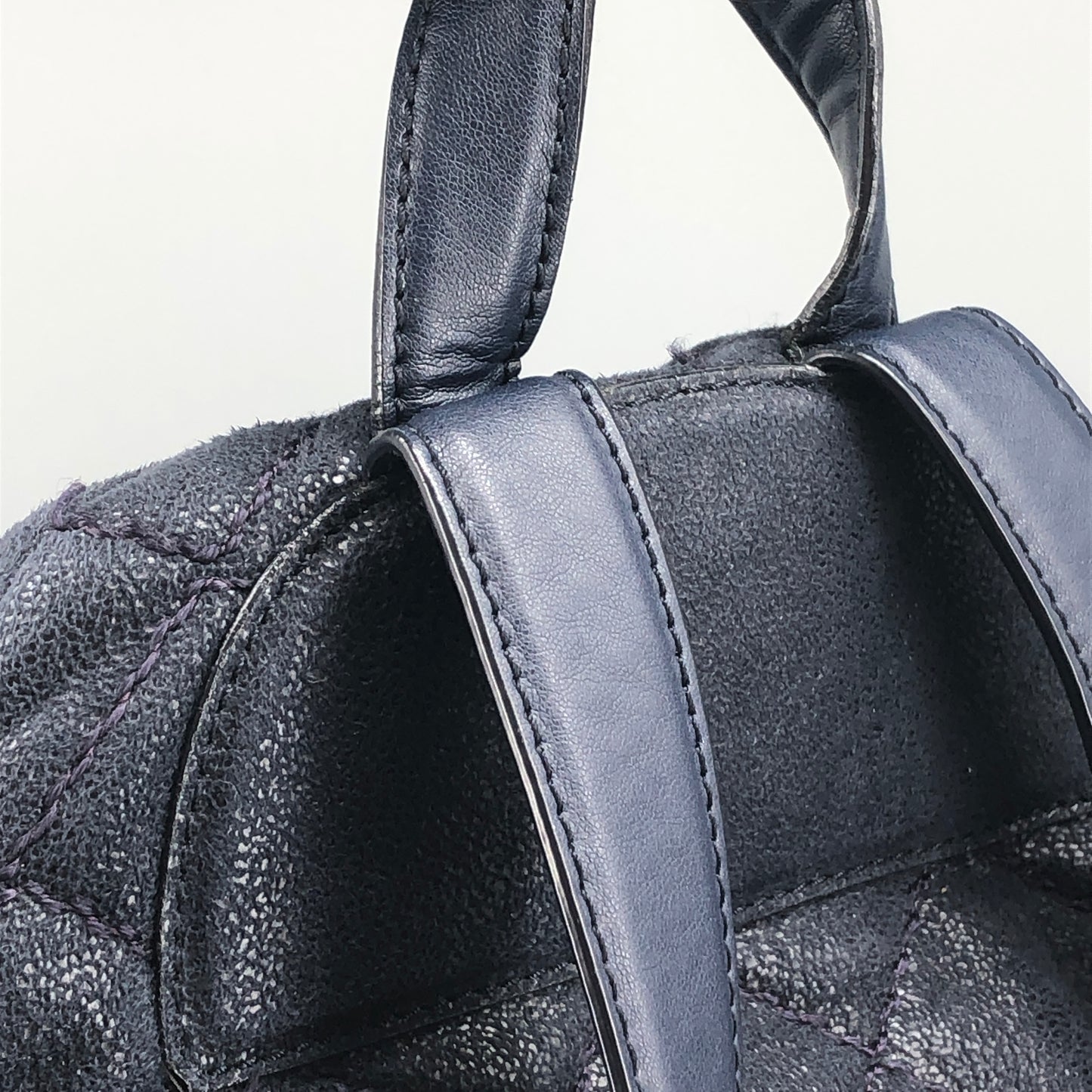 Stella McCartney Quilted Eco Nylon Mini Backpack Navy