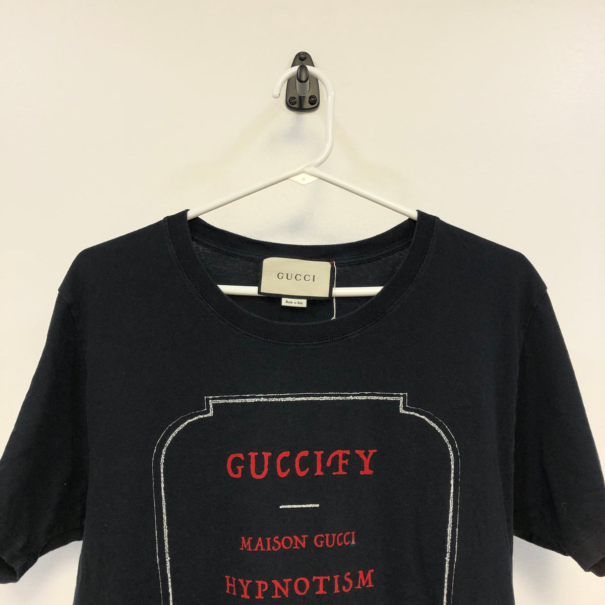 Gucci Black Logo Print Short Sleeve T-Shirt Size M