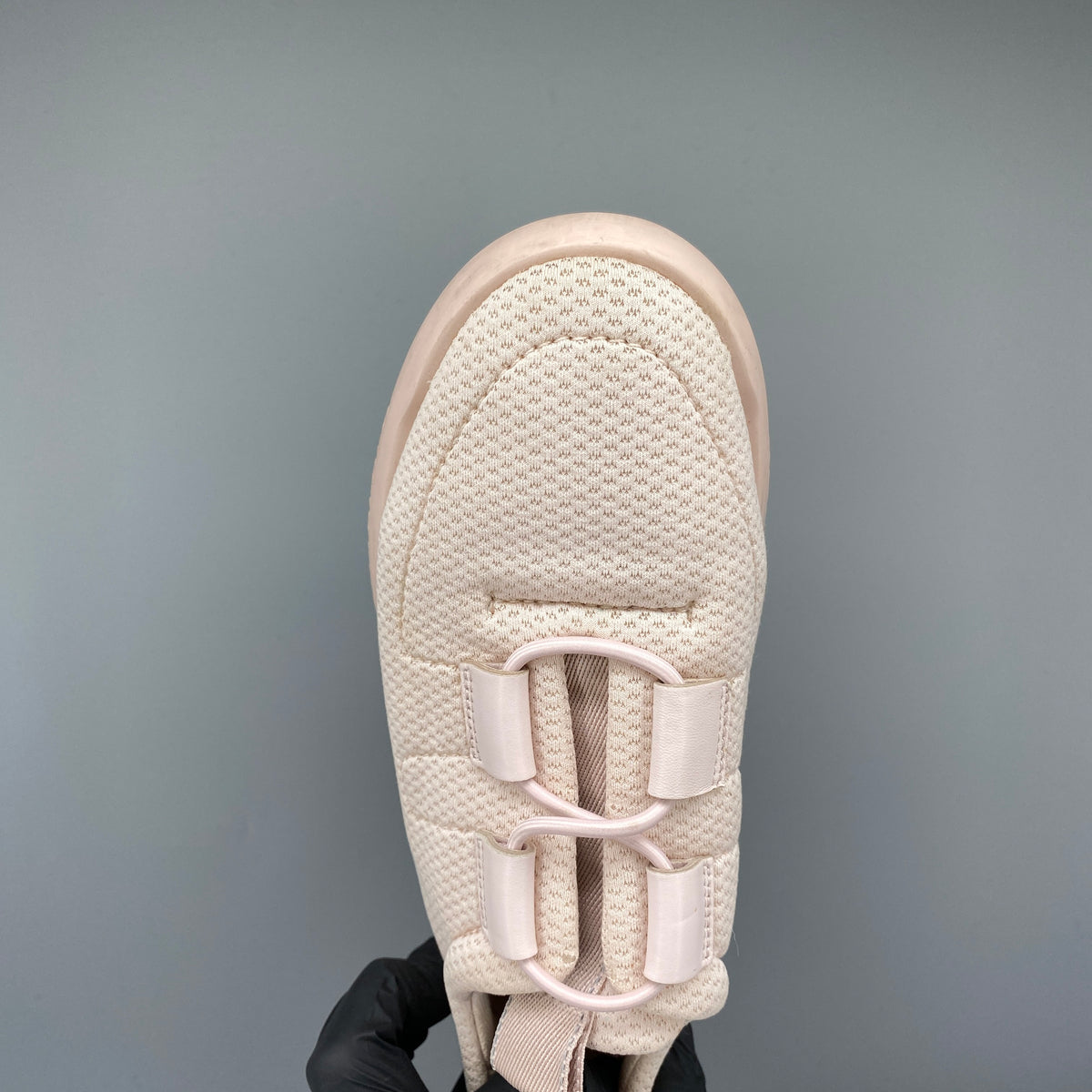 Hermes Blush Pink Knit Fabric Lace Up Sneaker Shoes Size 37.5