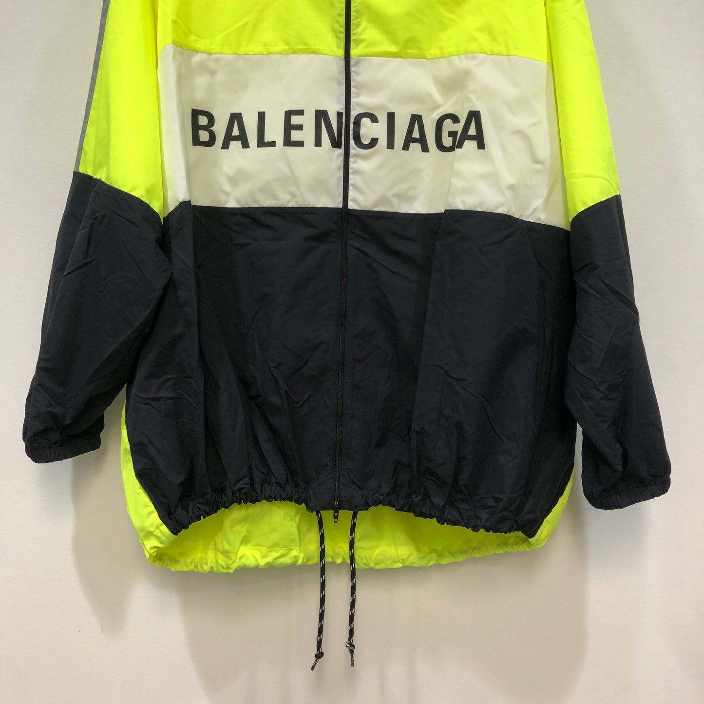 Balenciaga Color Block Logo Windbreaker Jacket Size 38  Yellow/Black