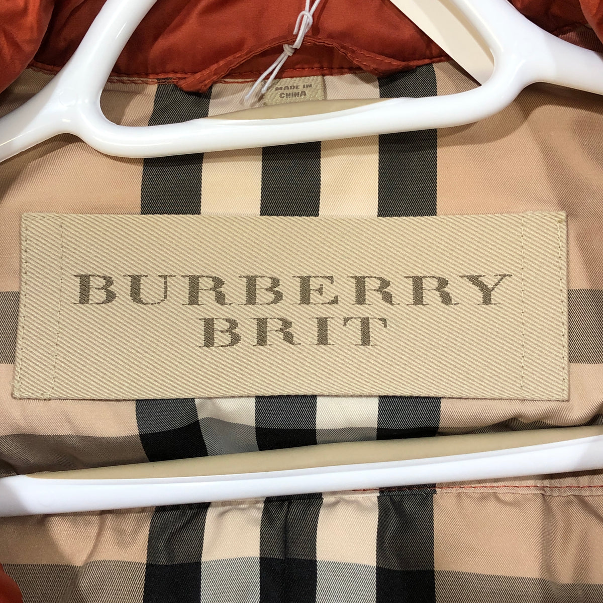 Burberry Quilted Double Breasted Coat S dusty orange