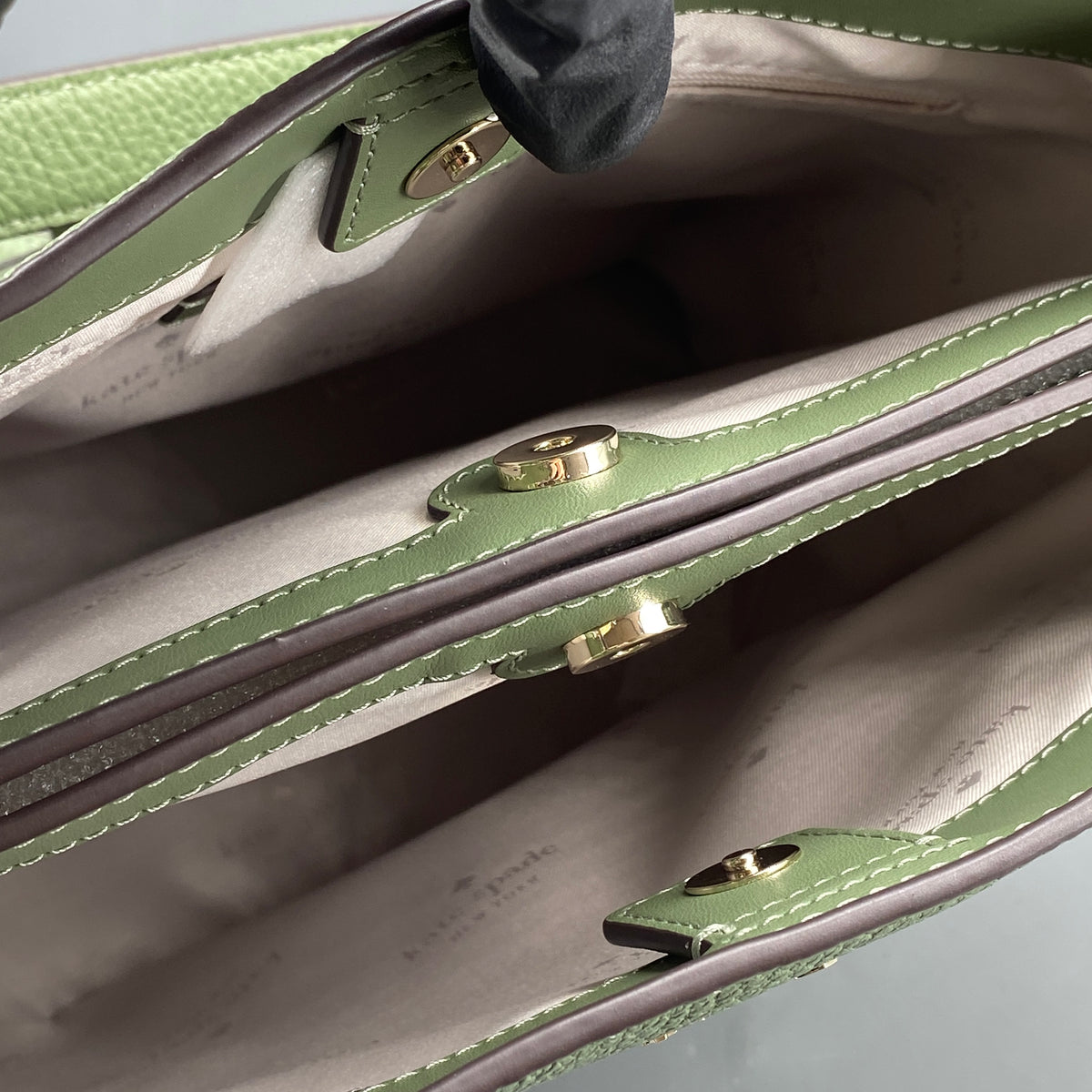 Kate Spade Green Pebbled Leather Bucket Shoulder Bag