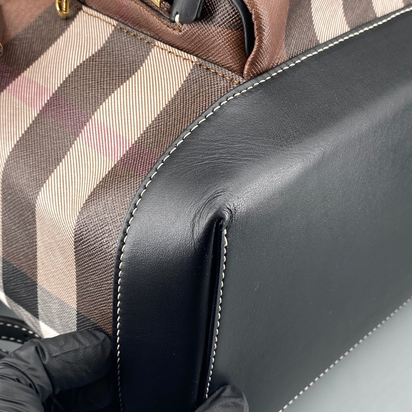 Burberry Brown Check Drawstring Backpack Bag