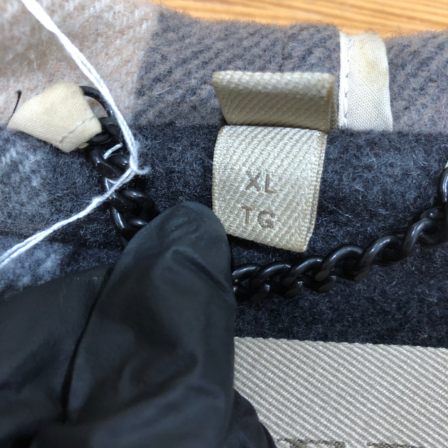 Burberry Black Wool Duffle Coat Size XL