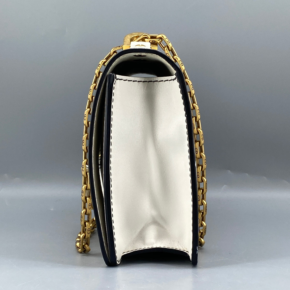 Christian Dior Calfskin J'Adior Chain Flap Bag Off White
