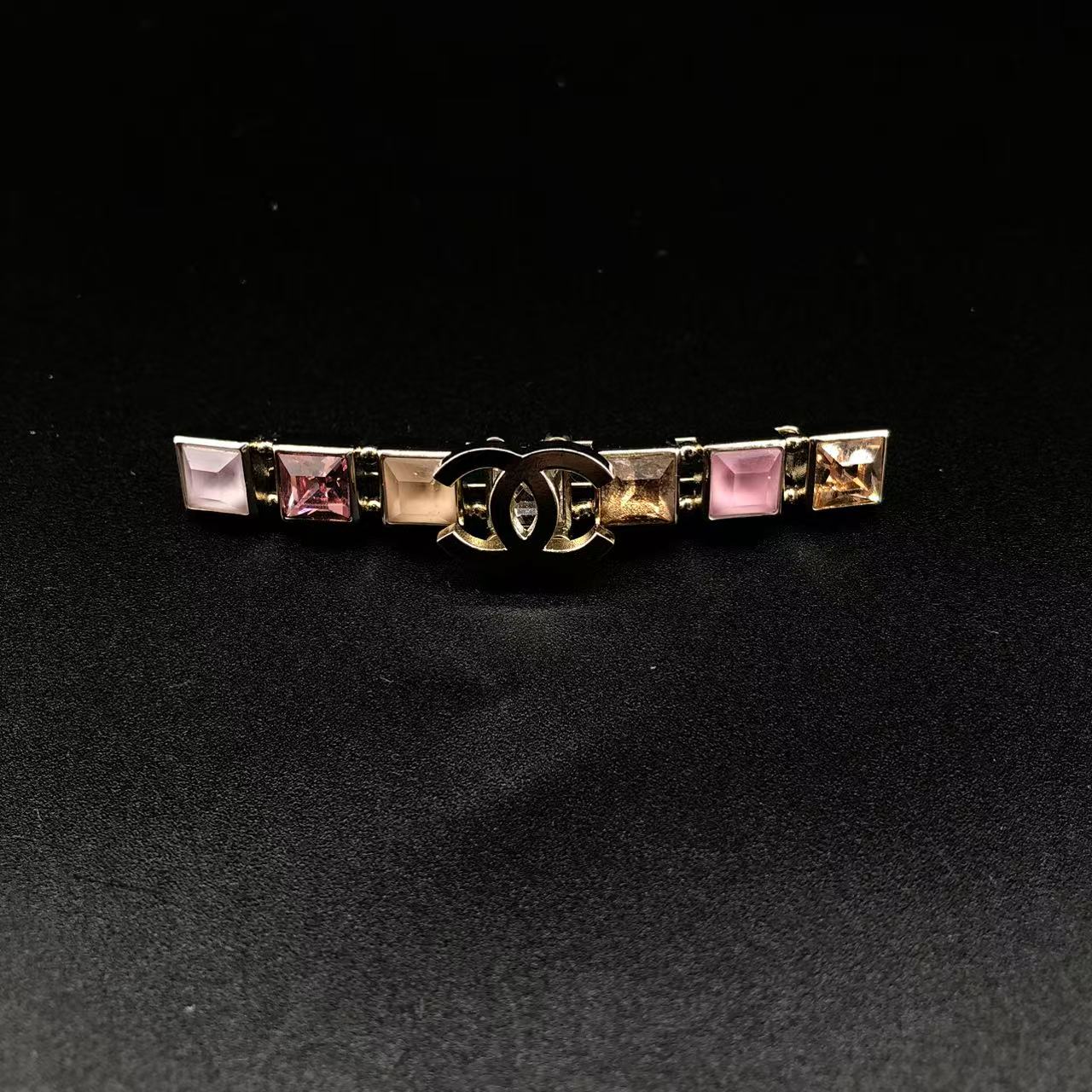 Chanel Crystal Hairpin with CC Logo